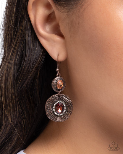 Ravishing Rings - copper - Paparazzi earrings