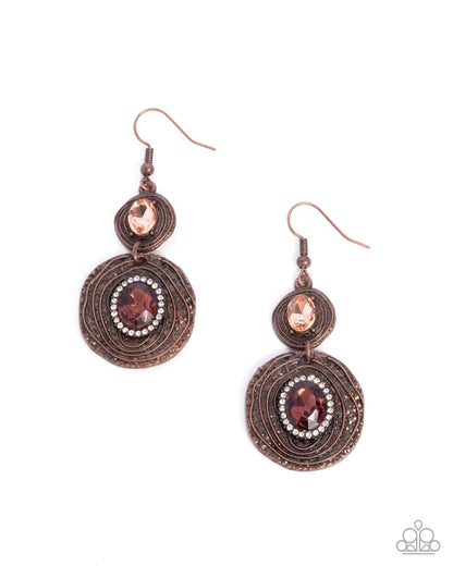 Ravishing Rings - copper - Paparazzi earrings