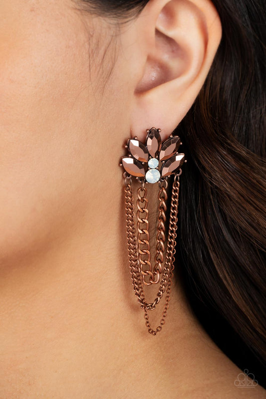 Reach for the SKYSCRAPERS - copper - Paparazzi earrings