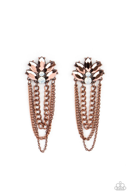 Reach for the SKYSCRAPERS - copper - Paparazzi earrings
