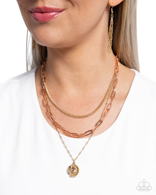 Ready for Fame - gold - Paparazzi necklace