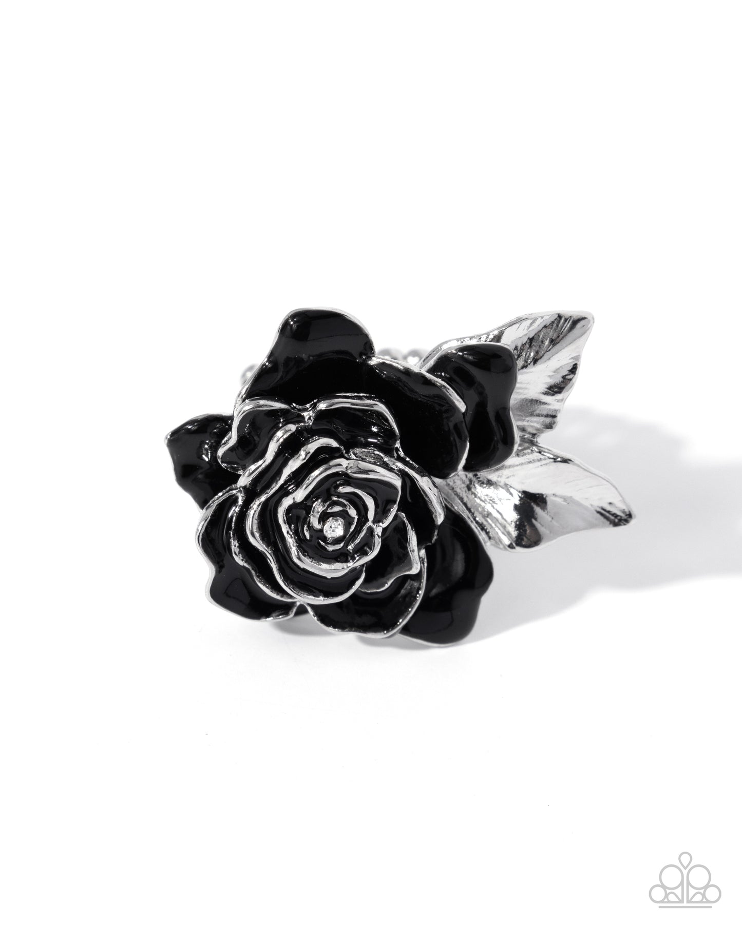 Ready with Roses - black - Paparazzi ring