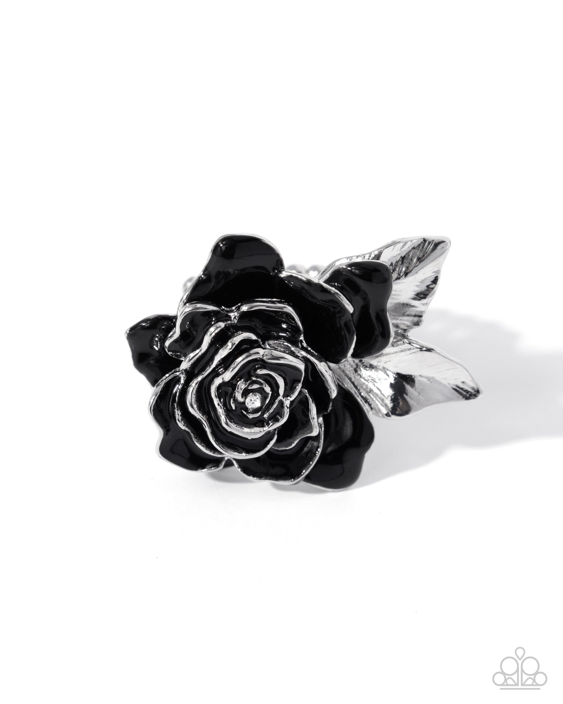 Ready with Roses - black - Paparazzi ring