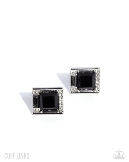 Reasonable Radiance - black - Paparazzi cufflinks