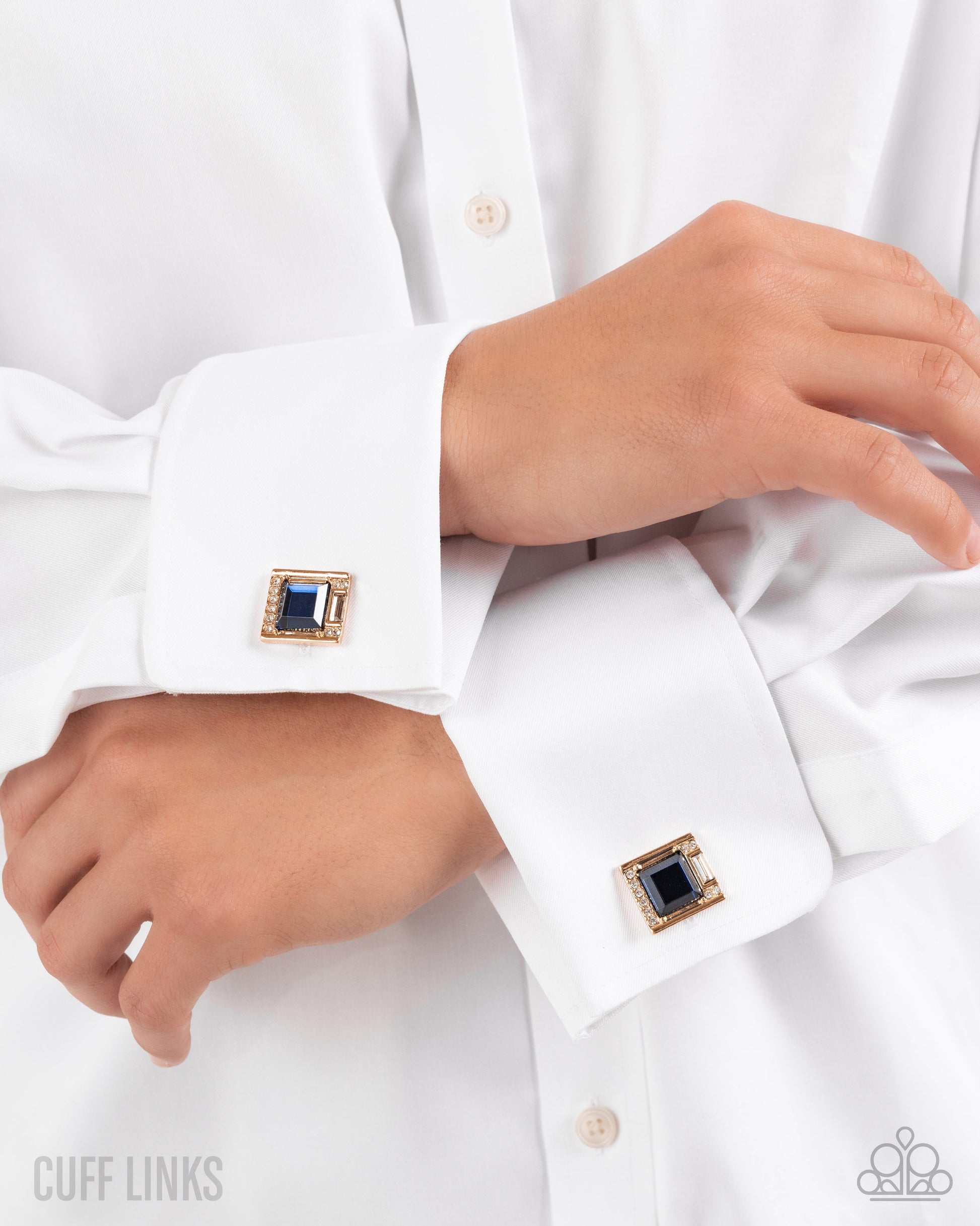 Reasonable Radiance - blue - Paparazzi MENS cufflinks