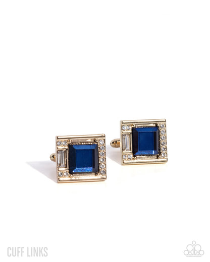 Reasonable Radiance - blue - Paparazzi MENS cufflinks