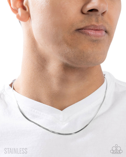 Reasonable Rope - silver - Paparazzi MENS necklace
