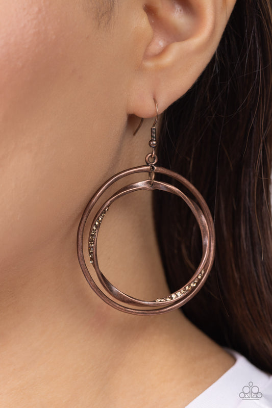 ​Rebel Rotation - copper - Paparazzi earrings