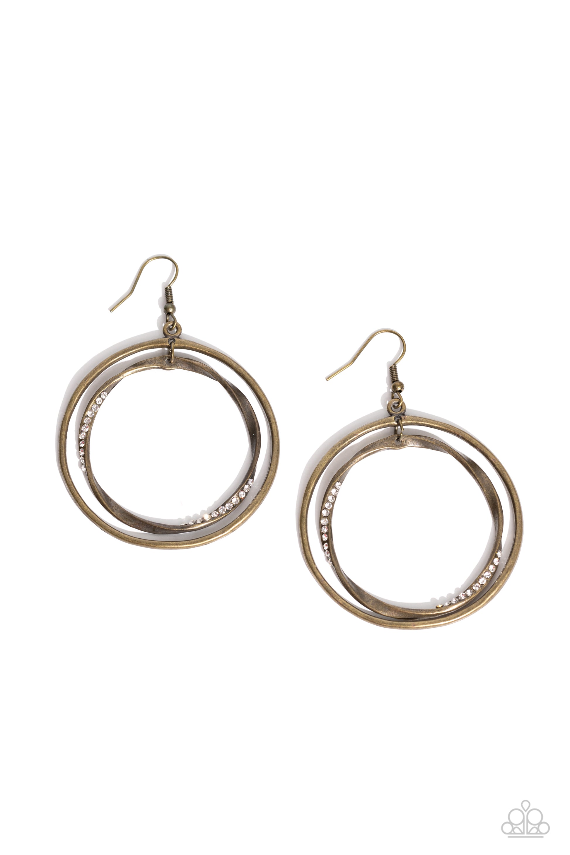 Rebel Rotation - brass - Paparazzi earrings