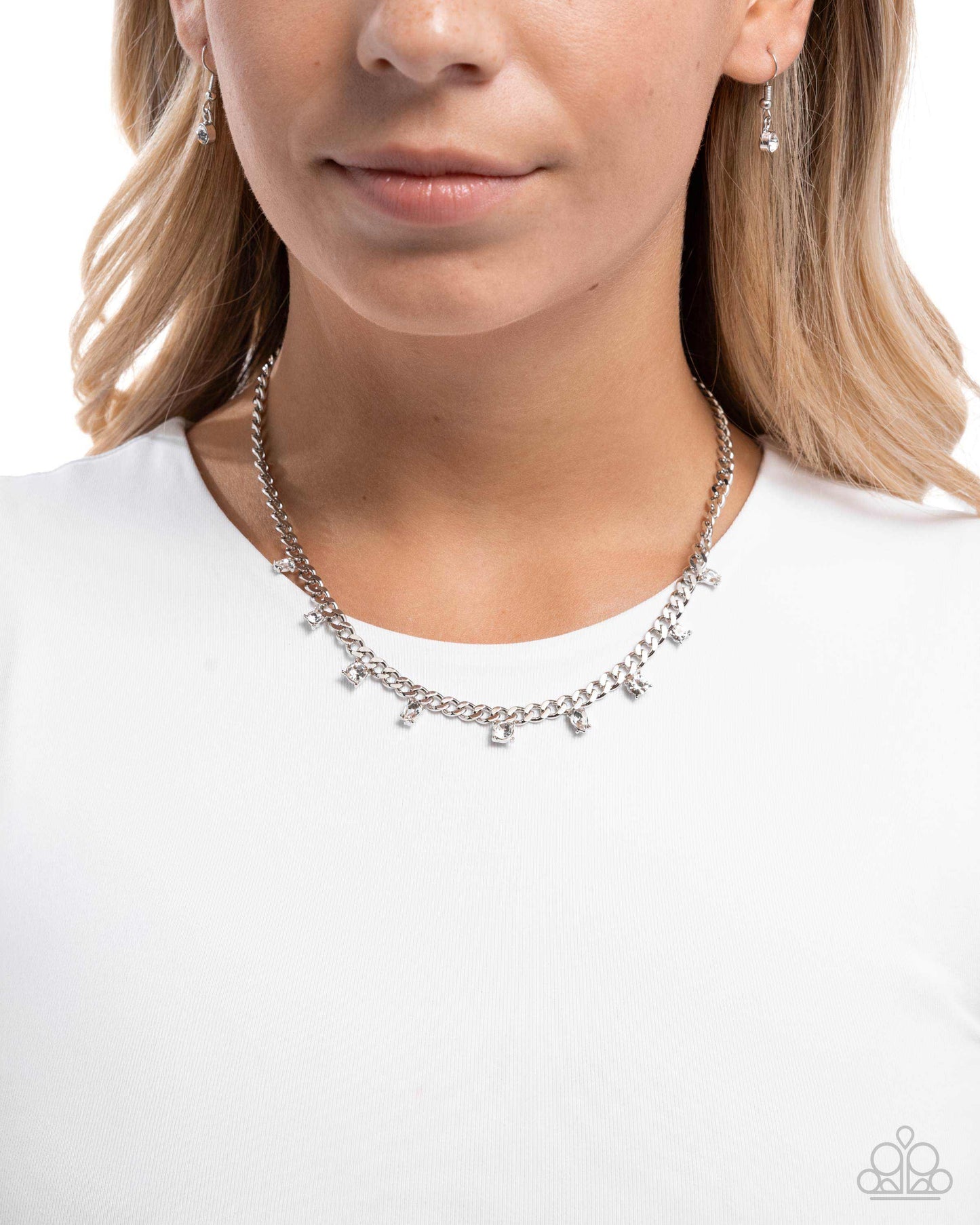 Rebellious Radiance - white - Paparazzi necklace