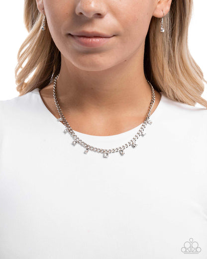 Rebellious Radiance - white - Paparazzi necklace