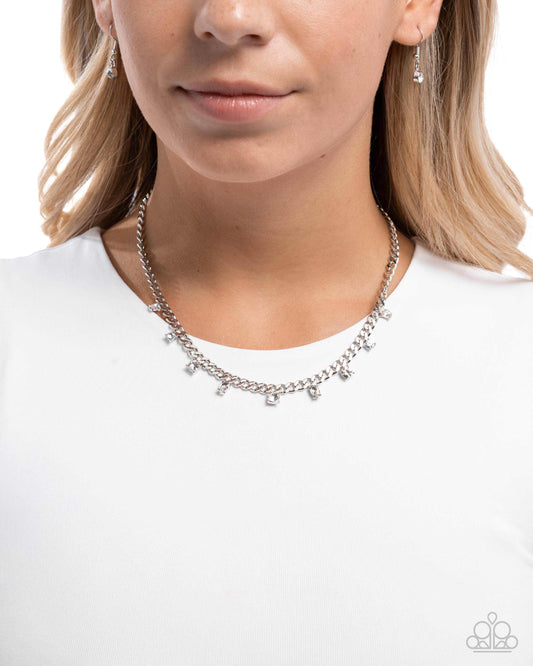 Rebellious Radiance - white - Paparazzi necklace