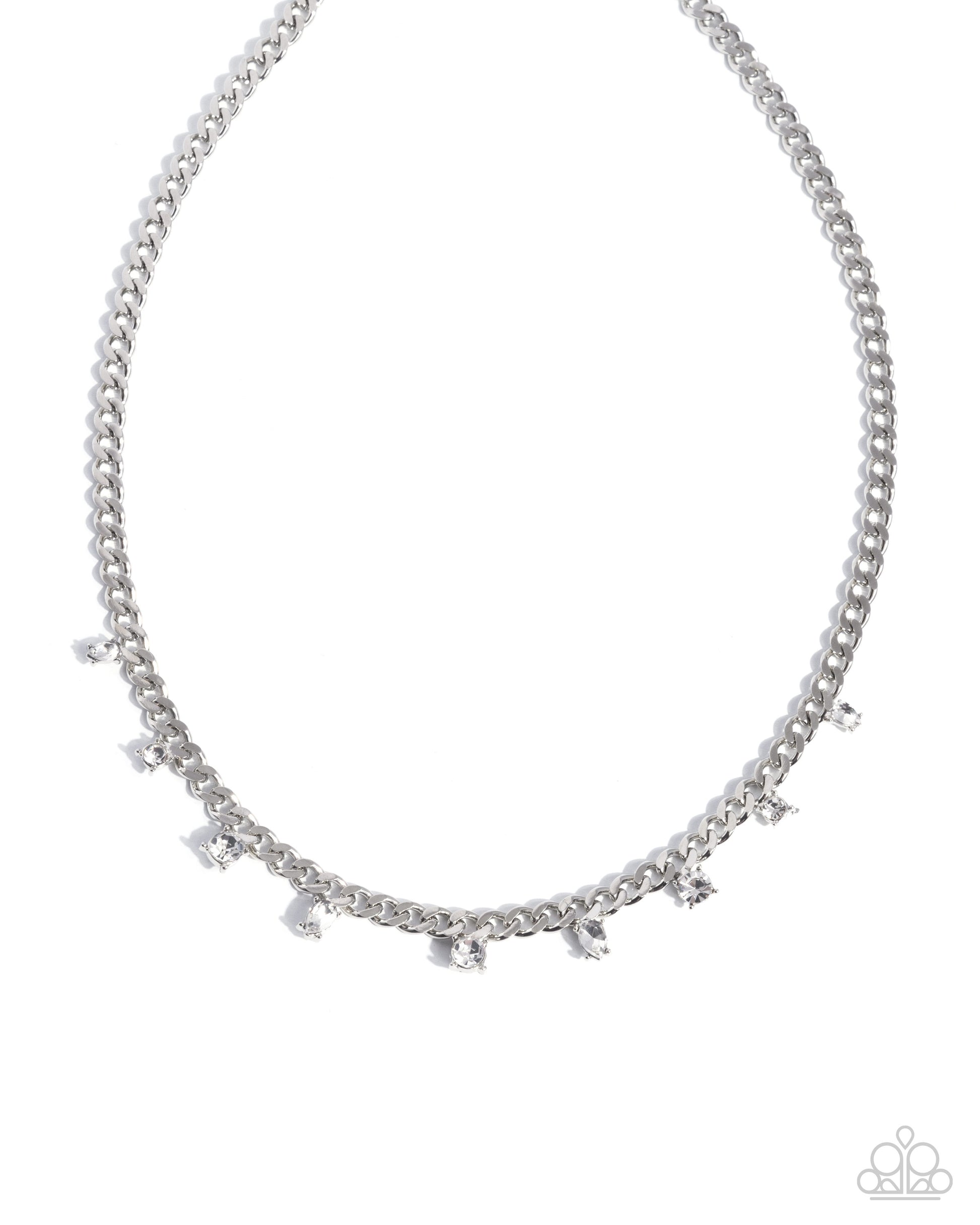 Rebellious Radiance - white - Paparazzi necklace