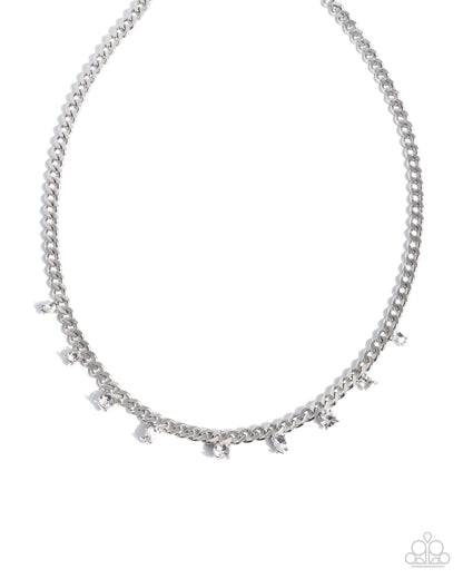 Rebellious Radiance - white - Paparazzi necklace