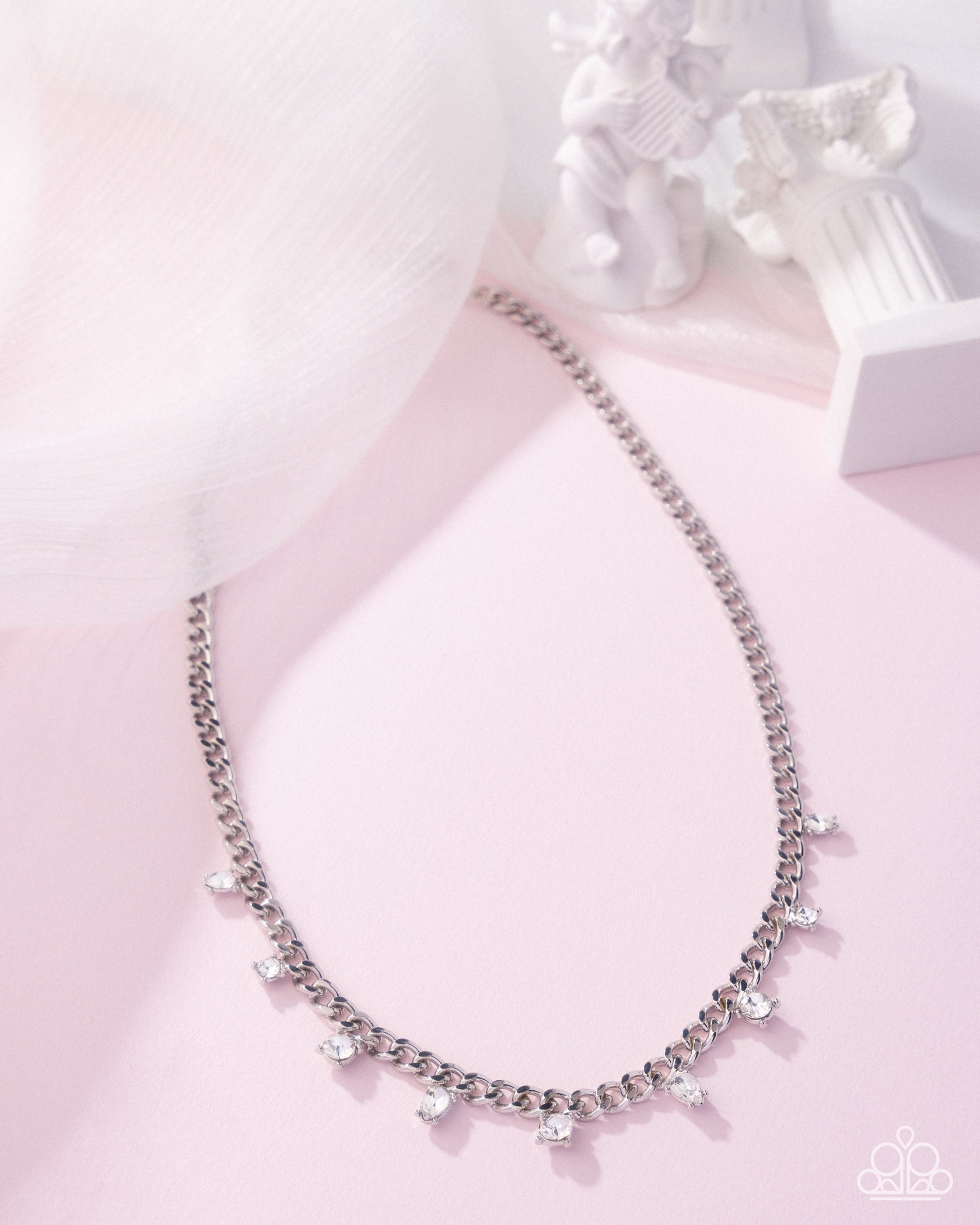 Rebellious Radiance - white - Paparazzi necklace