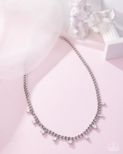 Rebellious Radiance - white - Paparazzi necklace