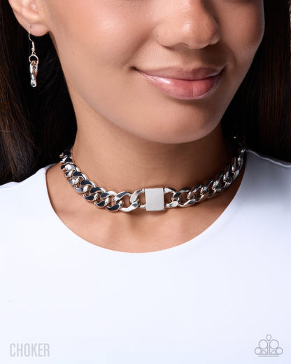 Rebellious Reaction - silver - Paparazzi necklace