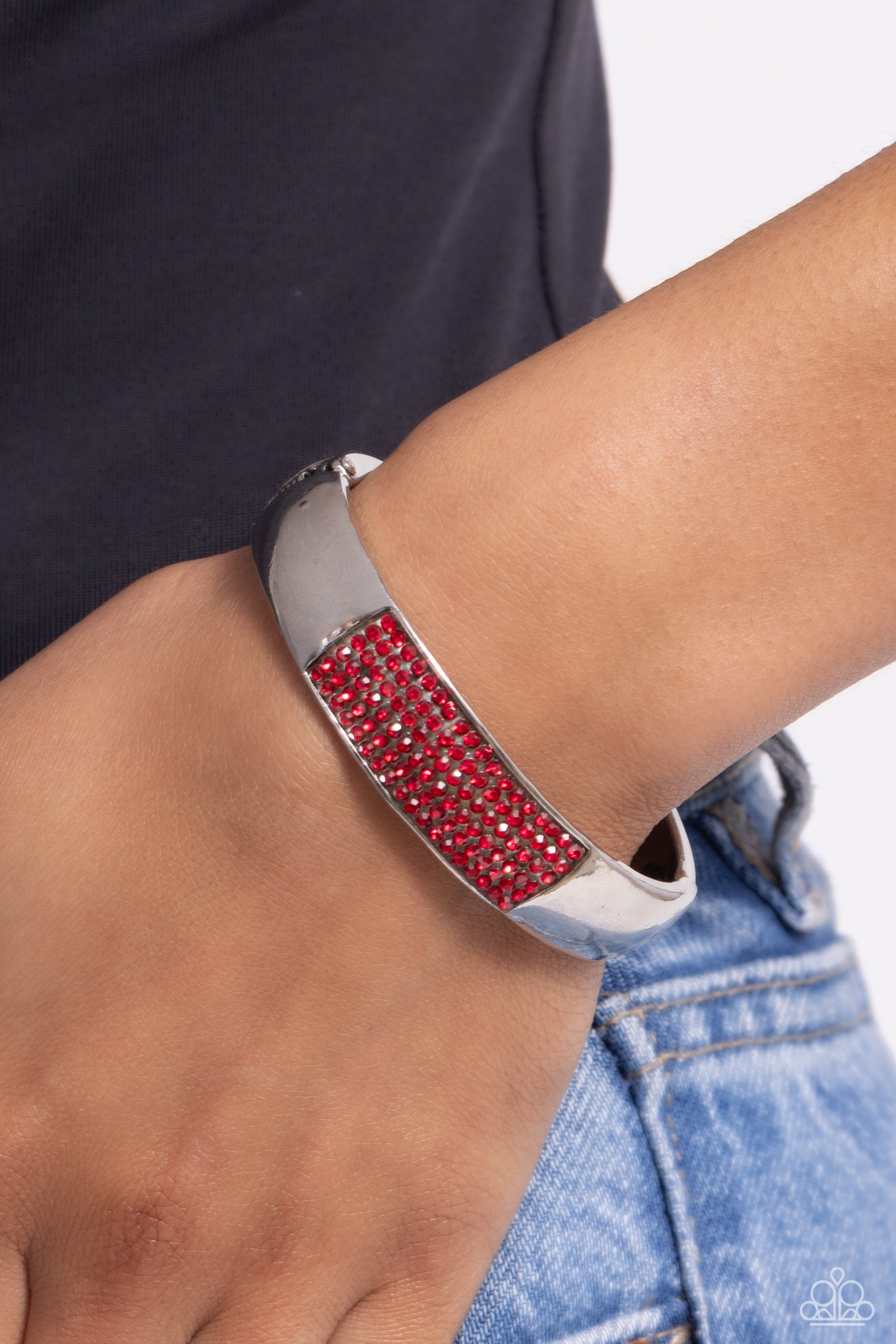 Red hot sale rhinestone bracelet