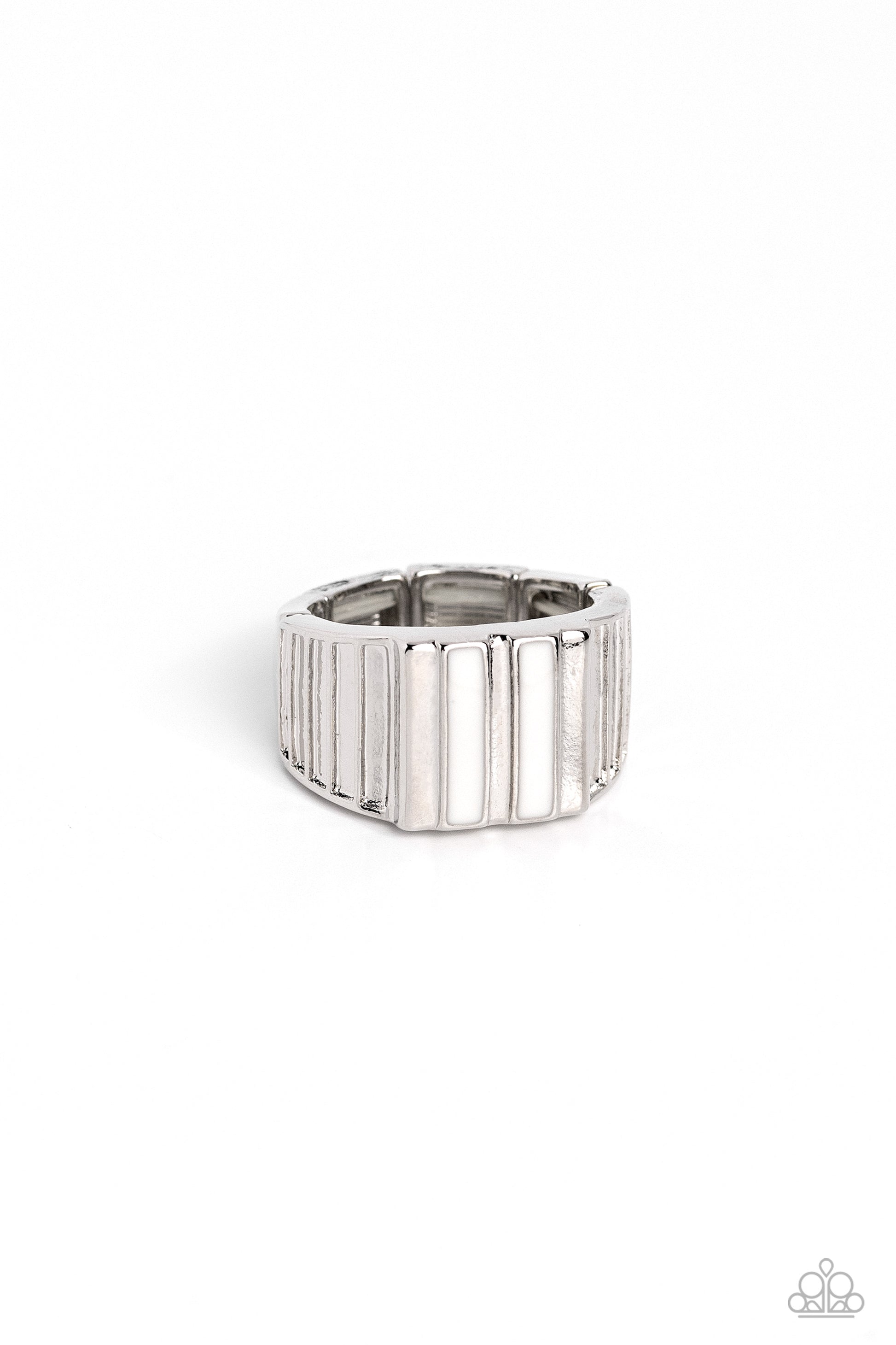 Rectangular Relic - white - Paparazzi MENS ring