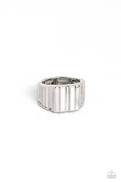 Rectangular Relic - white - Paparazzi MENS ring