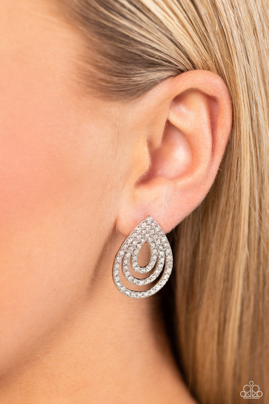 Red Carpet Reverie - white - Paparazzi earrings