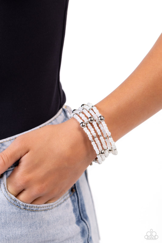 Refined Retrograde - white - Paparazzi bracelet