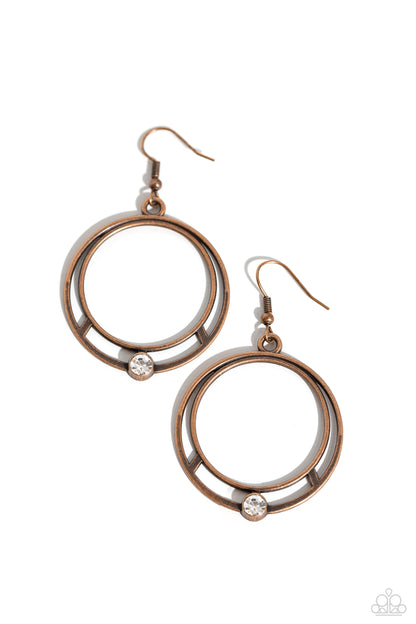 Refined Rotation - copper - Paparazzi earrings