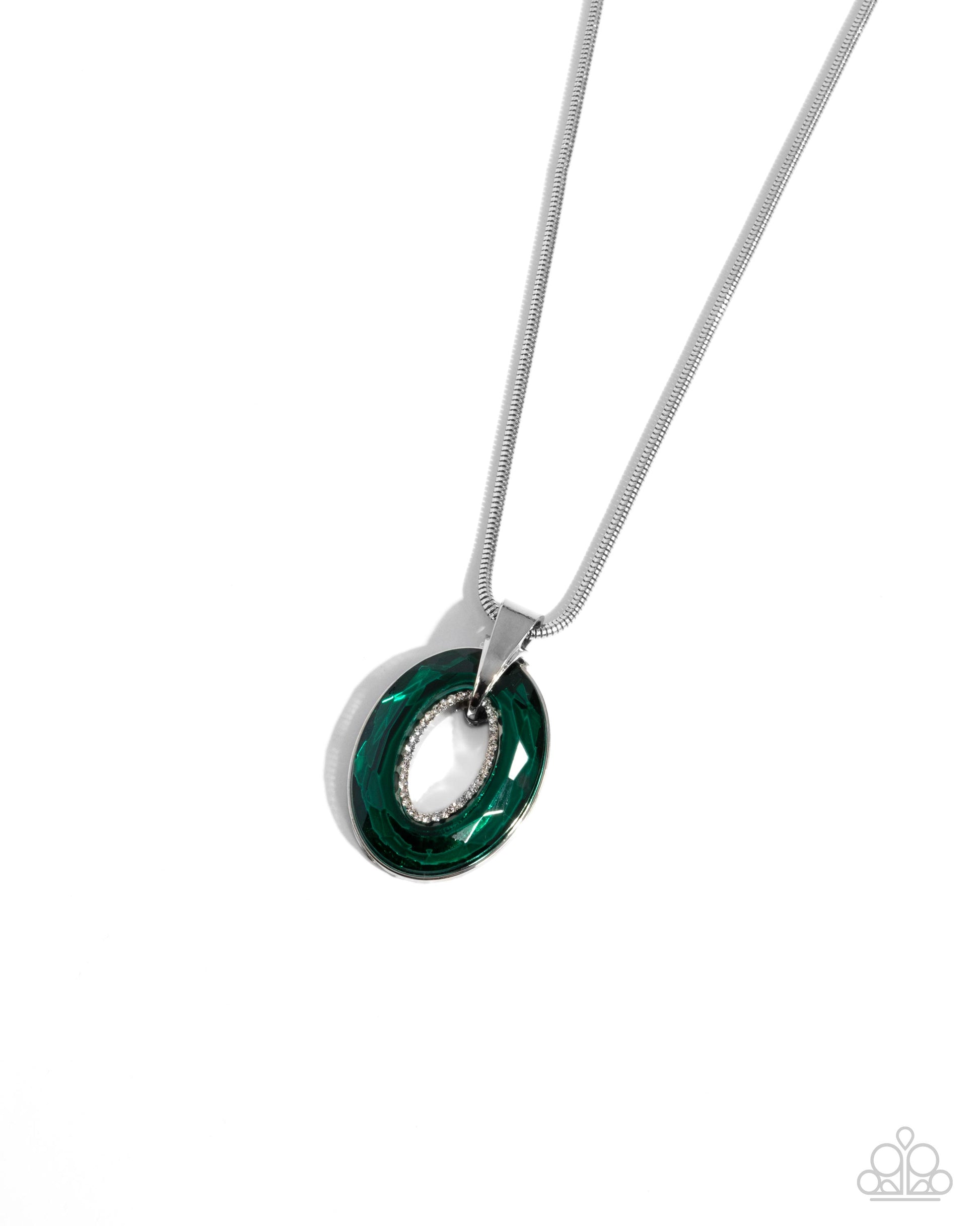 Reflective Rigor - green - Paparazzi necklace