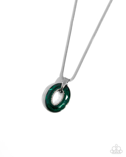 Reflective Rigor - green - Paparazzi necklace