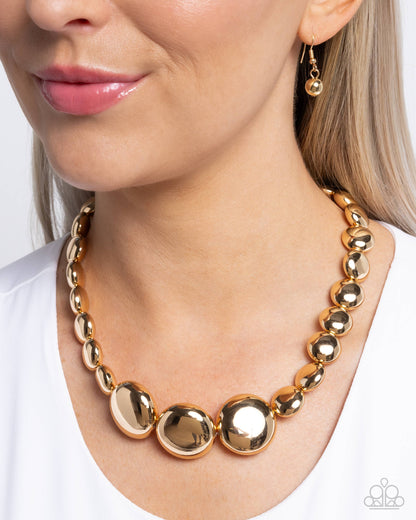 Reflective Roar - gold - Paparazzi necklace