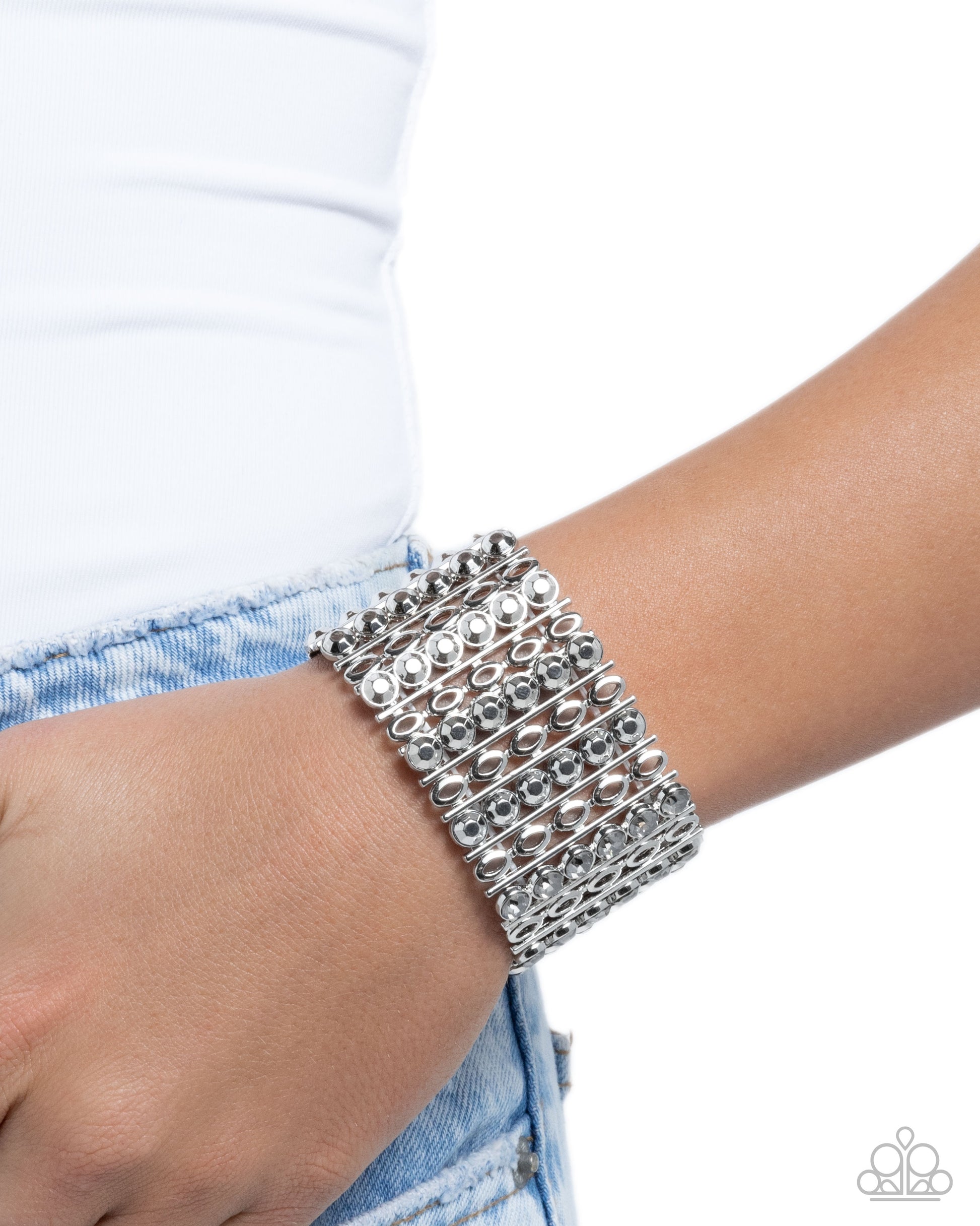 Reflective Rows - silver - Paparazzi bracelet