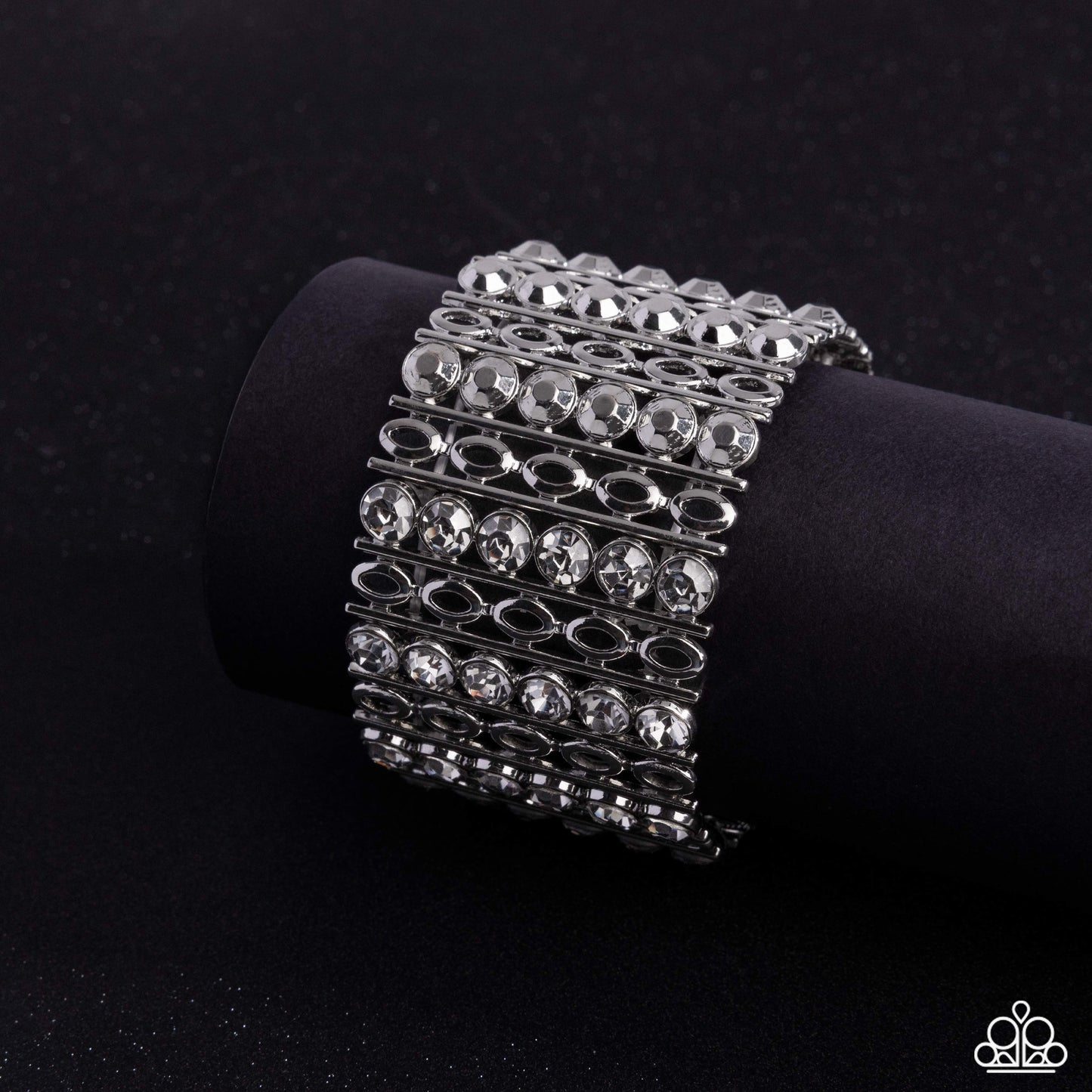 Reflective Rows - silver - Paparazzi bracelet