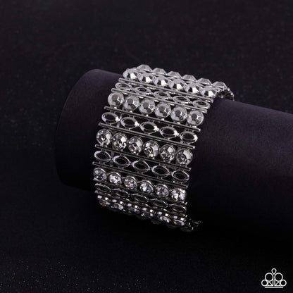 Reflective Rows - silver - Paparazzi bracelet