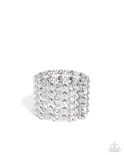 Reflective Rows - white - Paparazzi bracelet