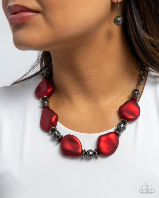 Refulgent Reformation - red - Paparazzi necklace