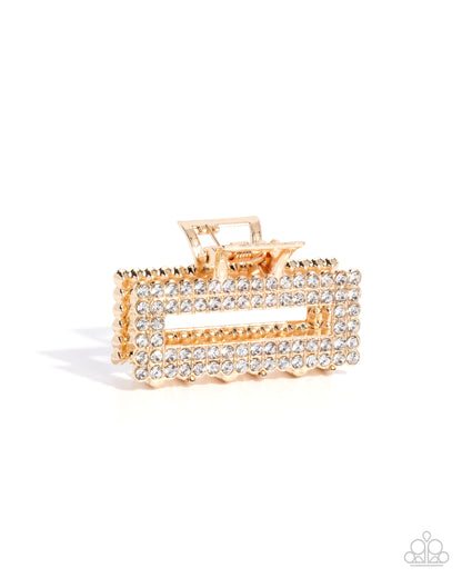 Refulgent Rows - gold - Paparazzi hair clip