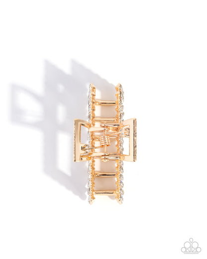 Refulgent Rows - gold - Paparazzi hair clip