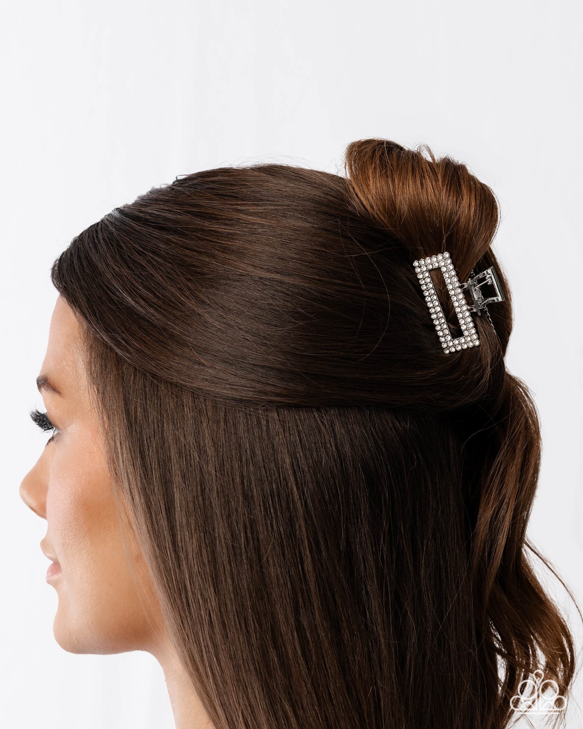 Refulgent Rows - white - Paparazzi hair clip