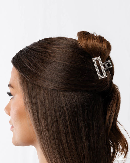 Refulgent Rows - white - Paparazzi hair clip