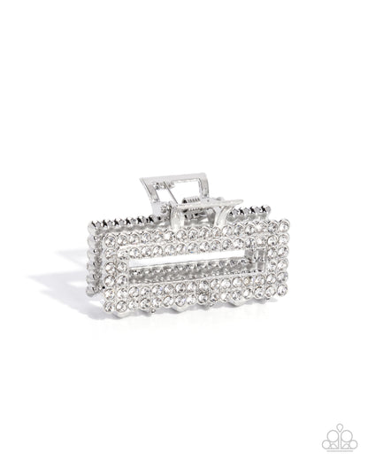 Refulgent Rows - white - Paparazzi hair clip
