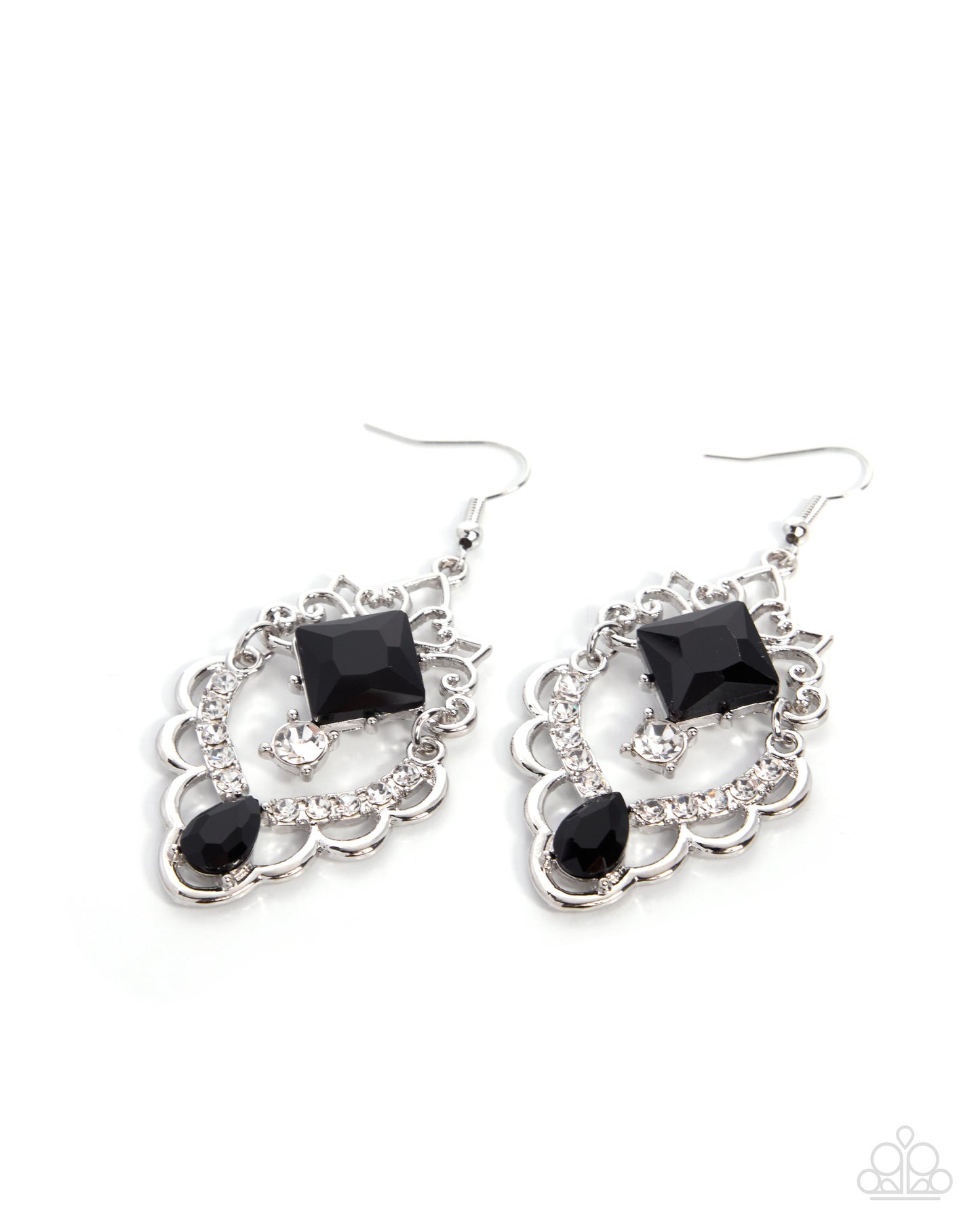 Regal Repetition - black - Paparazzi earrings