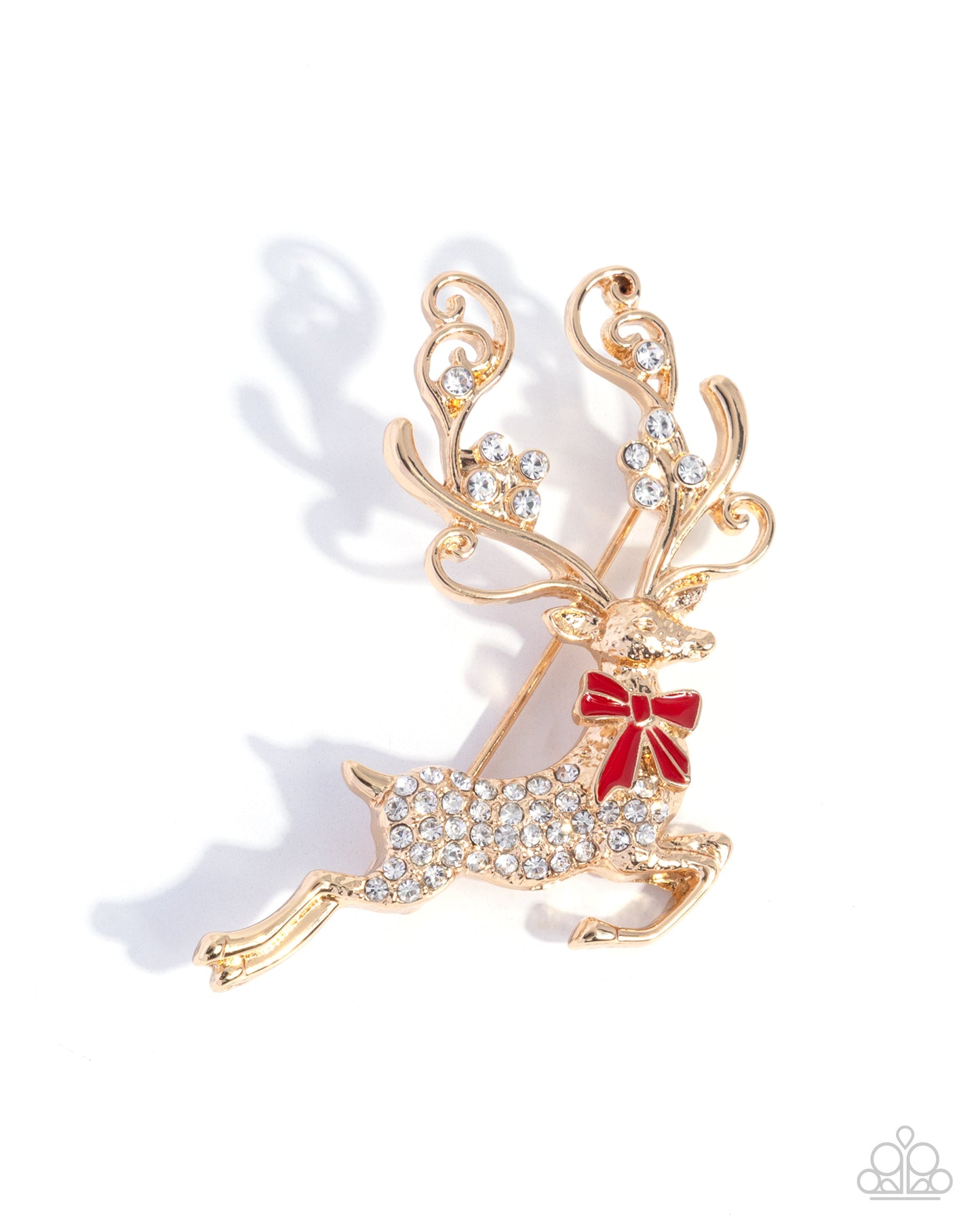 Reindeer Games - gold - Paparazzi brooch