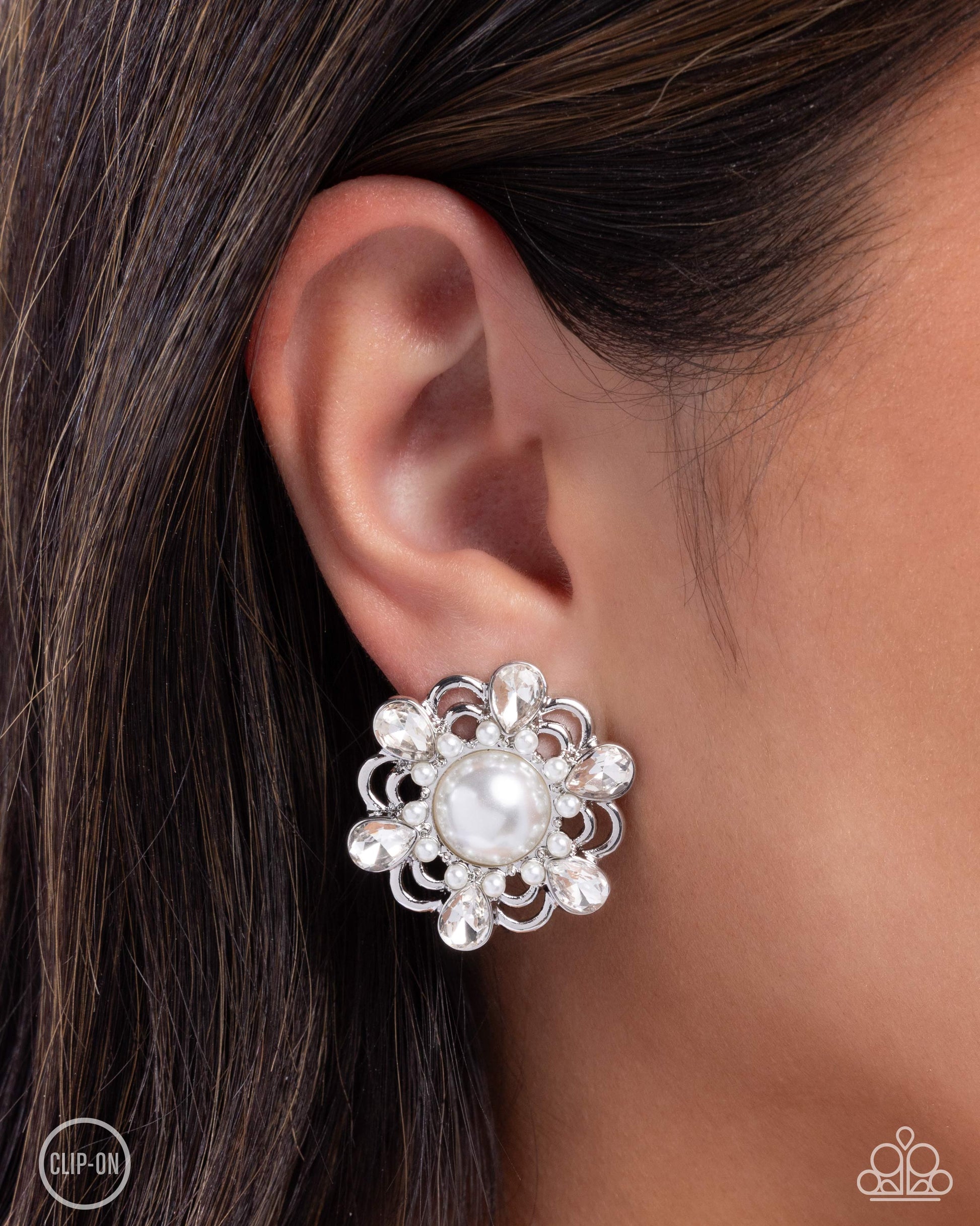 Relatable Radiance - white - Paparazzi CLIP ON earrings