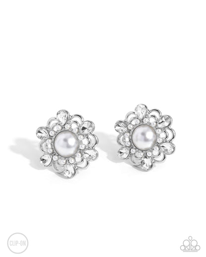 Relatable Radiance - white - Paparazzi CLIP ON earrings