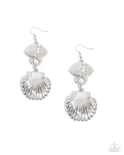 Reliable Resort - white - Paparazzi earrings