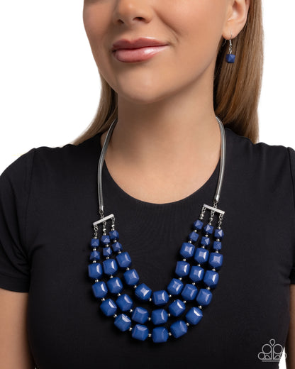 Reliant Rows - blue - Paparazzi necklace