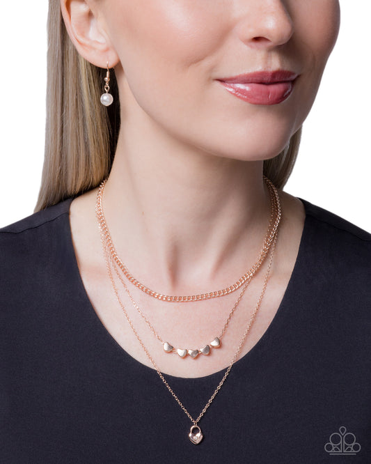 Reserved Romance - rose gold - Paparazzi necklace