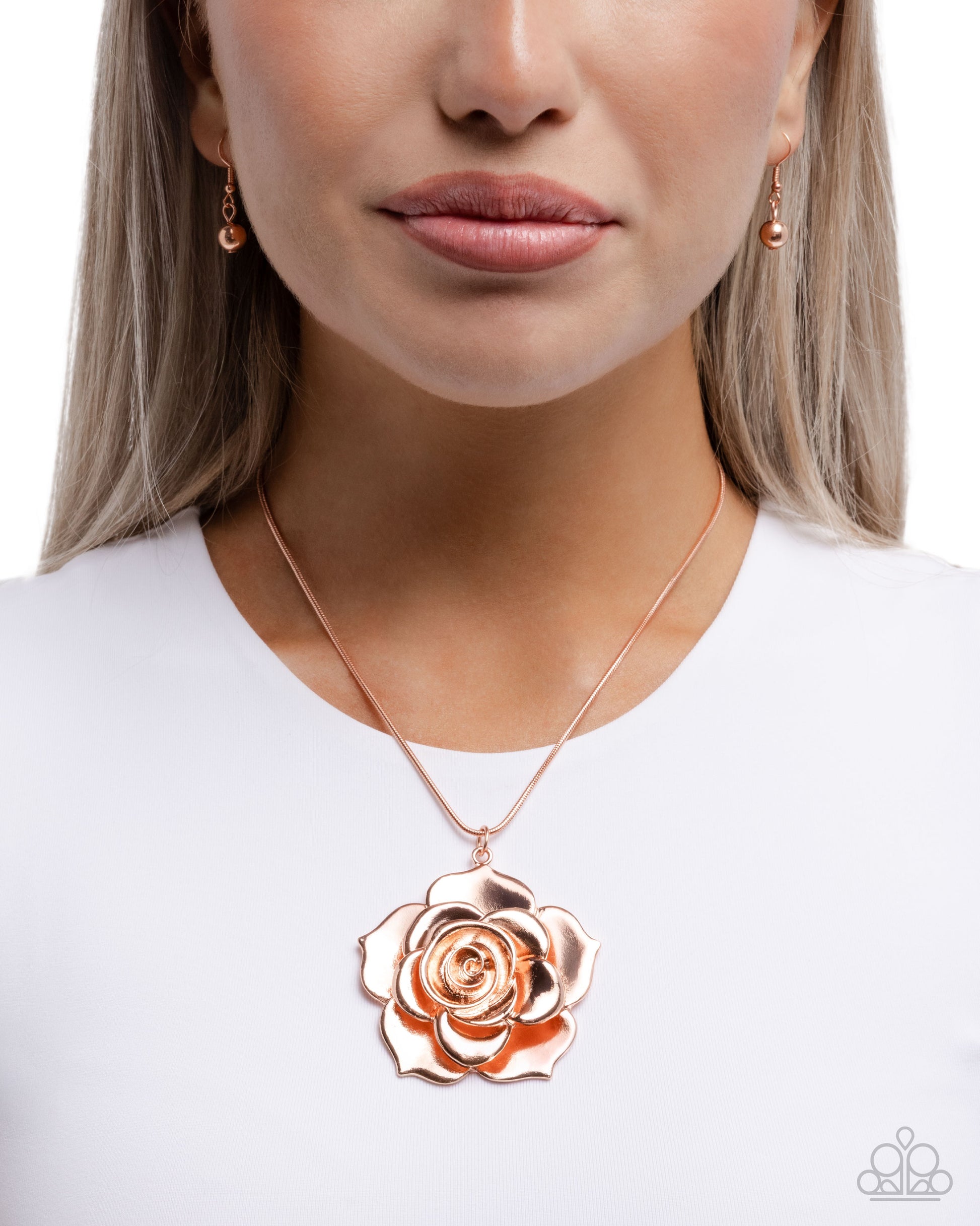 Restful Rose - copper - Paparazzi necklace