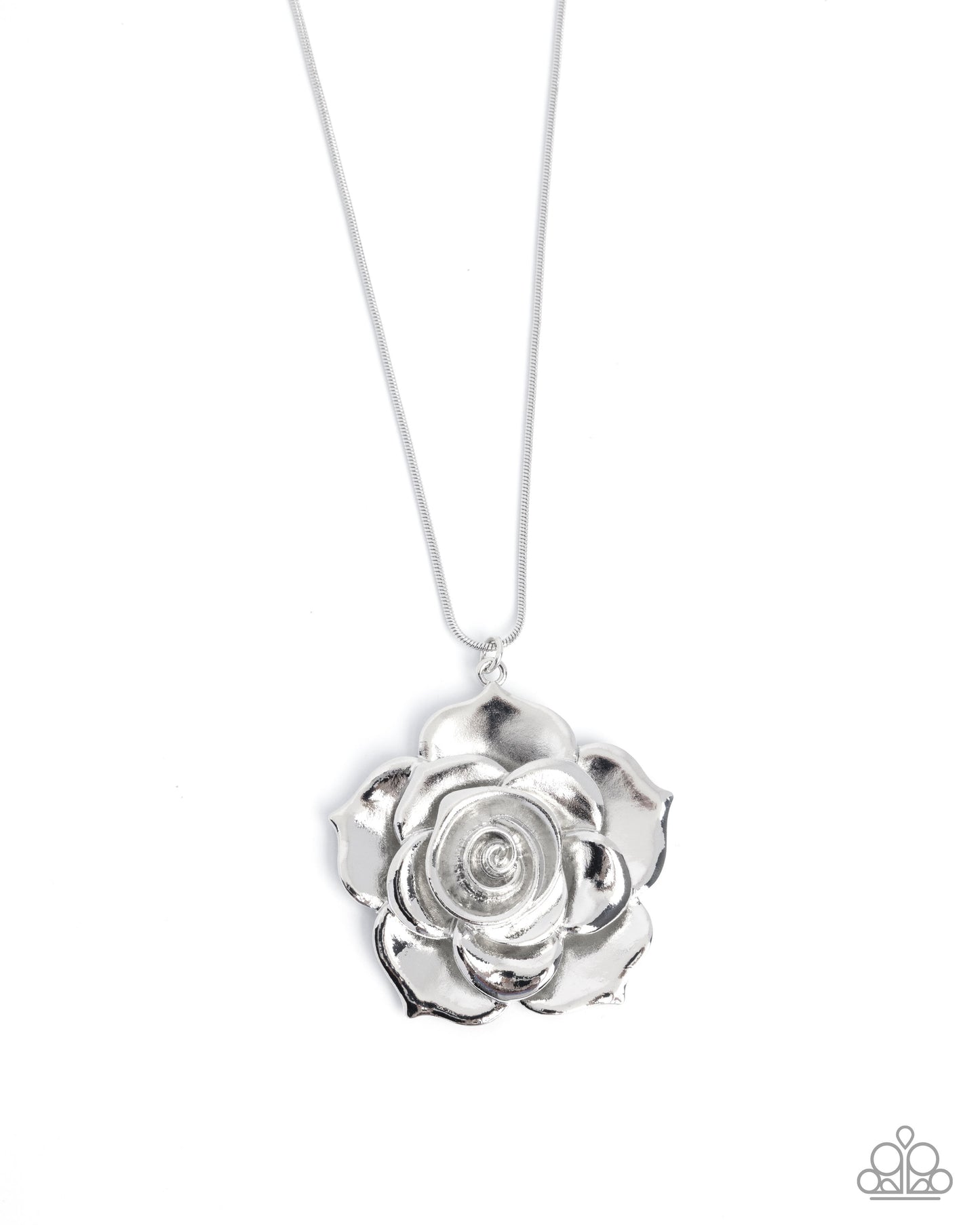 Restful Rose - silver - Paparazzi necklace
