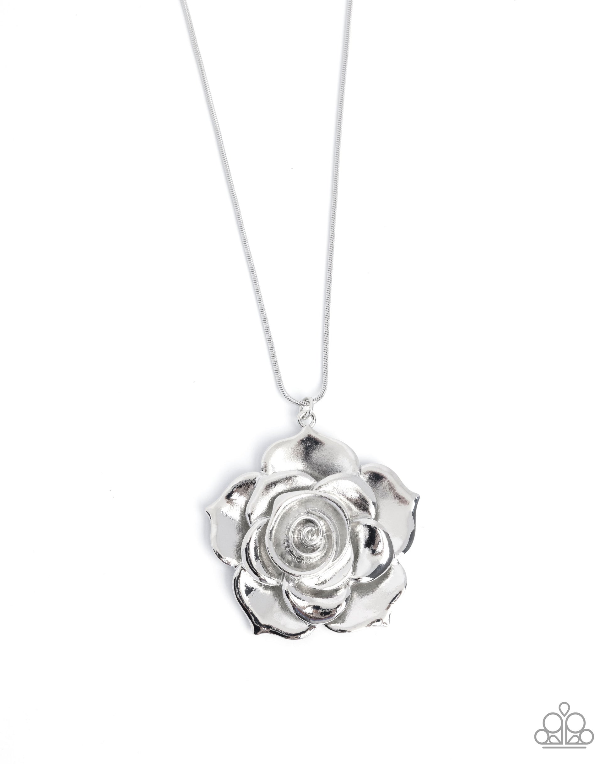 Restful Rose - silver - Paparazzi necklace